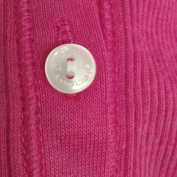 Victorias Secret  Top Womens Medium Pink long sleeve Henley Shirt Stretch - Picture 4 of 5